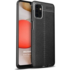 Samsung Galaxy A32 5G Kılıf Deri Dokulu Silikon Siyah