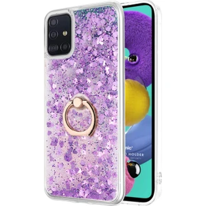 Samsung Galaxy A51 Kılıf Glitter Liquid Holder Mor