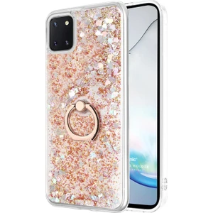 Samsung Galaxy A81 Kılıf Glitter Liquid Holder Gold