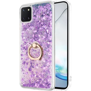Samsung Galaxy A81 Kılıf Glitter Liquid Holder Mor