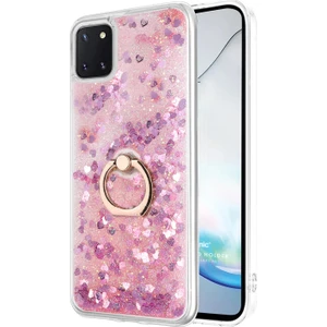 Samsung Galaxy A81 Kılıf Glitter Liquid Holder Pembe