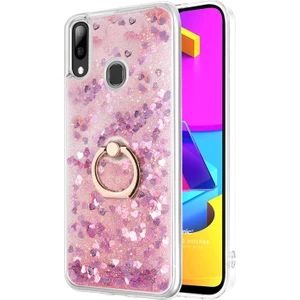 Galaxy M10S Kılıf Glitter Liquid Holder Pembe