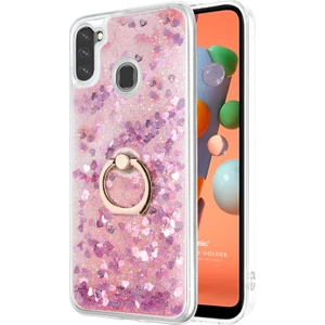 Samsung Galaxy M11 Kılıf Glitter Liquid Holder Pembe