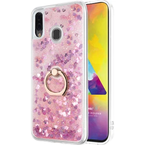 Samsung Galaxy M20 Kılıf Glitter Liquid Holder Pembe
