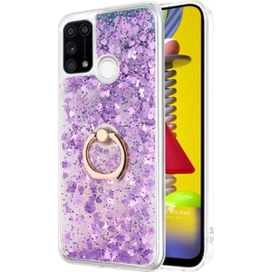 Samsung Galaxy M31 Kılıf Glitter Liquid Holder Mor