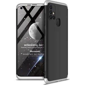 Samsung Galaxy M31S Kılıf Double Dip 360 Protective Siyah - Gri