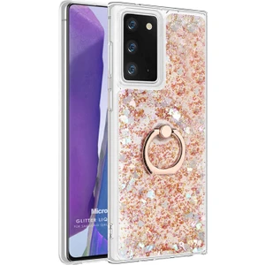 Samsung Galaxy Note 20 Kılıf Glitter Liquid Holder Gold