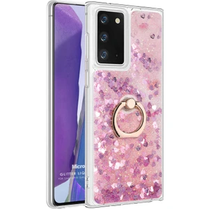 Samsung Galaxy Note 20 Kılıf Glitter Liquid Holder Pembe