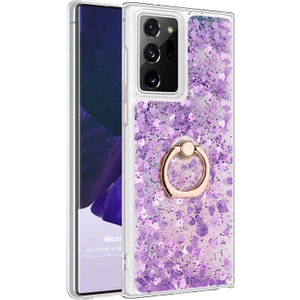 Samsung Galaxy Note 20 Ultra Kılıf Glitter Liquid Holder Mor