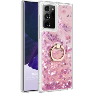 Samsung Galaxy Note 20 Ultra Kılıf Glitter Liquid Holder Pembe