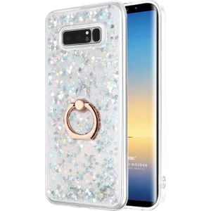 Samsung Galaxy Note 8 Kılıf Glitter Liquid Holder Gümüş