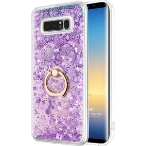 Samsung Galaxy Note 8 Kılıf Glitter Liquid Holder Mor