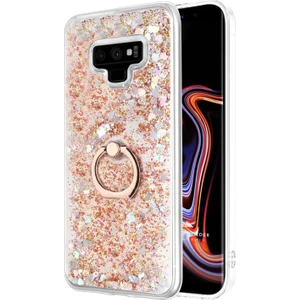Samsung Galaxy Note 9 Kılıf Glitter Liquid Holder Gold