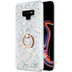Samsung Galaxy Note 9 Kılıf Glitter Liquid Holder Gümüş