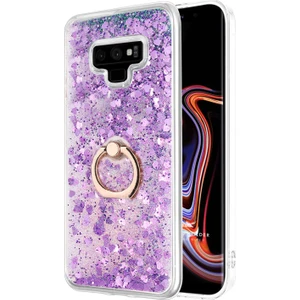 Samsung Galaxy Note 9 Kılıf Glitter Liquid Holder Mor
