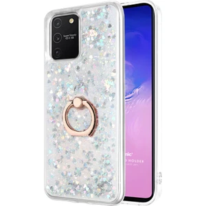 Galaxy S10 Lite Kılıf Glitter Liquid Holder Gümüş
