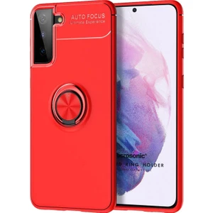 Samsung Galaxy S21 Kılıf Kickstand Ring Holder Kırmızı