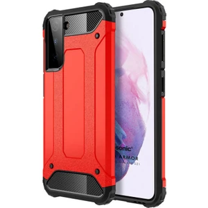 Galaxy S21 Kılıf Rugged Ar Kırmızı