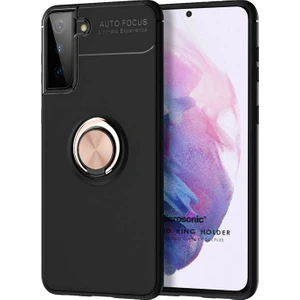 Samsung Galaxy S21 Plus Kılıf Kickstand Ring Holder Siyah - Rose