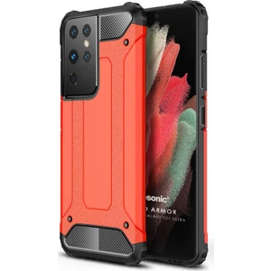 Galaxy S21 Ultra Kılıf Rugged Ar Kırmızı