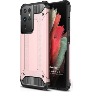 Galaxy S21 Ultra Kılıf Rugged Ar Rose Gold