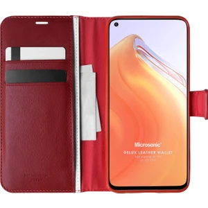 Xiaomi Mi 10T Kılıf Delux Leather Wallet Kırmızı