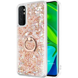Xiaomi Mi Note 10 Lite Kılıf Glitter Liquid Holder Gold