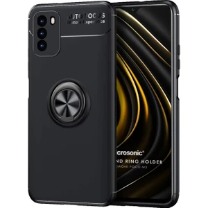 Xiaomi Poco M3 Kılıf Kickstand Ring Holder Siyah