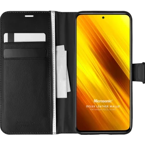 Xiaomi Poco X3 Nfc Kılıf Delux Leather Wallet Siyah