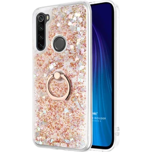 Xiaomi Redmi Note 8 Kılıf Glitter Liquid Holder Gold