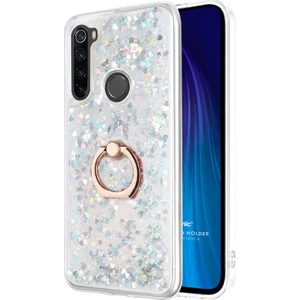 Xiaomi Redmi Note 8 Kılıf Glitter Liquid Holder Gümüş