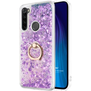 Xiaomi Redmi Note 8 Kılıf Glitter Liquid Holder Mor