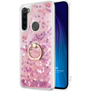 Xiaomi Redmi Note 8 Kılıf Glitter Liquid Holder Pembe