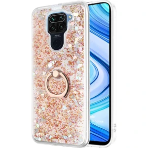 Xiaomi Redmi Note 9 Kılıf Glitter Liquid Holder Gold