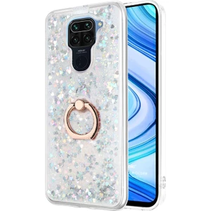 Xiaomi Redmi Note 9 Kılıf Glitter Liquid Holder Gümüş