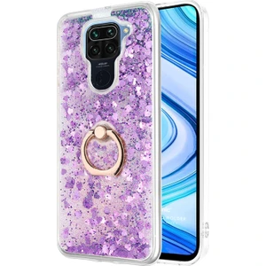 Xiaomi Redmi Note 9 Kılıf Glitter Liquid Holder Mor
