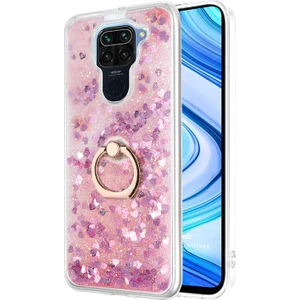 Xiaomi Redmi Note 9 Kılıf Glitter Liquid Holder Pembe