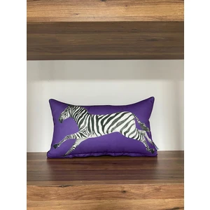 E712 Mor Zemin ZEBRA-3050 Kırlent Kılıfı