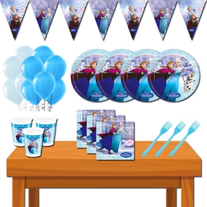 Parti Karnavalı Frozen Karlar Ülkesi Elsa Eko 8 Kişilik Mavi Doğum Günü Parti Malzemeleri Seti