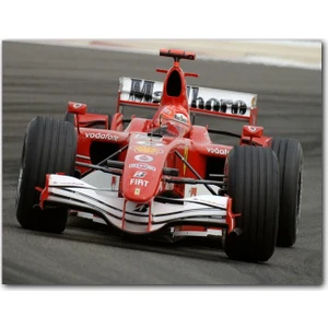 Caka Tablo Ahşap Tablo Kırmızı Ferrari F1 Formula Yarışı