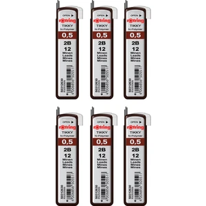 0.5 mm 2B Kalem Uçları 6'lı Set Yüksek Performanslı Yazım İçin