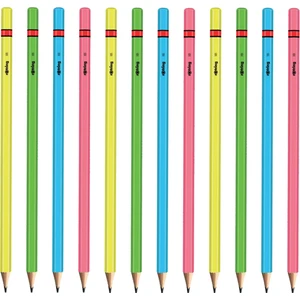 Neon Renklerde Kurşun Kalem 12'Li Paket