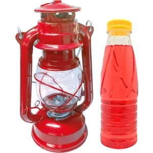 Gemici Feneri ve Kandil Yağı (Kırmızı Fener+Yarım Litre Kırmızı Kandil Yağı)