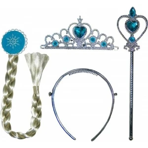 Karlar Ülkesi Elsa Taç Asa Saç 3 Parça Set Ss