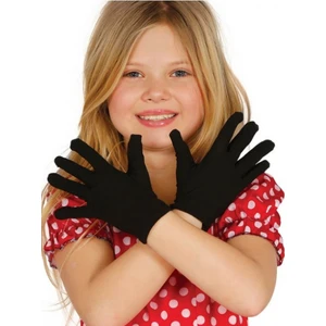 Siyah Renk Çocuk Boy Likralı Pandomim Eldiveni Ss
