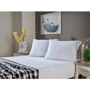 Doqu Home Penye Çarşaf Takımı Çift Kişilik  Beyaz