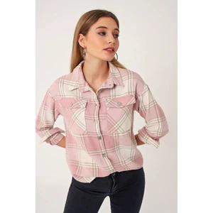 3854 Ekose Desen Çift Cepli Gömlek