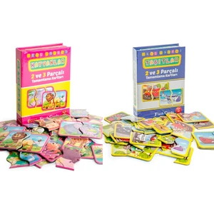 Diy Toy, Hayvan ve Taşıt Tamamlama, Zeka Kartları, 2 ve 3 Parçalı