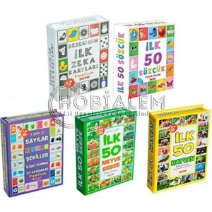 Diy Toy, Zeka Kartları, 5 Li Set, Eğitici Kartlar, Gelişim Kartı,