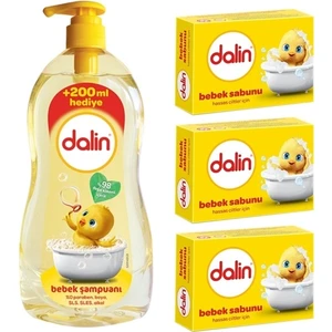 Bebek Şampuanı Klasik 900 ml + Dalin Bebek Sabunu Klasik 3 x 100 gr